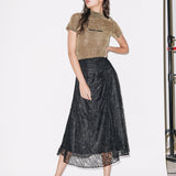 Gathered Split Skirt