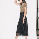 Gathered Split Skirt