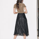 Gathered Split Skirt