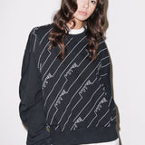 House of Holland Gathered Sleeve Mono Sweatshirt