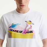 House of Holland Planet Printed T-Shirt in White