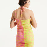 House Of Holland Printed Jersey Mini Dress With Open Back