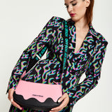 House Of Holland Pink Cross Body Bag With Printed Logo