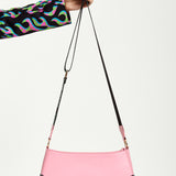 House Of Holland Pink Cross Body Bag With Printed Logo