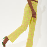 House Of Holland Printed Jersey Trousers In Yellow