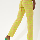 House Of Holland Printed Jersey Trousers In Yellow