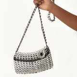 House Of Holland Recycled Metallic Silver Cross Body Bag