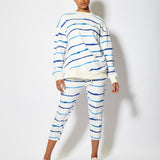 House of Holland Blue Ink Stripe Capri Style Joggers