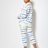 House of Holland Blue Ink Stripe Capri Style Joggers