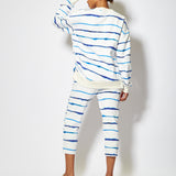 House of Holland Blue Ink Stripe Capri Style Joggers