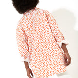 House of Holland Orange Polka Dot Oversized Shirt with Gold Buttons