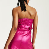 House of Holland Hot Pink Denim Dress With Stud Details