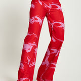 House Of Holland Marble Print Suit Trouser in Red And Pink