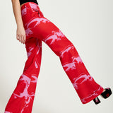 House Of Holland Marble Print Suit Trouser in Red And Pink