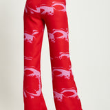 House Of Holland Marble Print Suit Trouser in Red And Pink