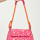 House Of Holland Saddle Pink Flame Bag With Quilted Logo