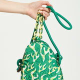 House Of Holland Mint Green Flame Bag With Quilted Logo And Chain Detail