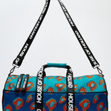 House of Holland Logo Pattern Holdall Bag In Blue