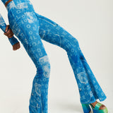 House Of Holland Denim Print Flare Trousers