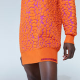 House of Holland Jacquard Duo Jumper Dress in Orange & Pink