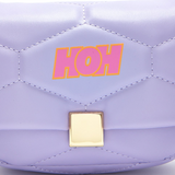 House Of Holland Small Cross Body Bag In Purple With A Chain Detail Strap And Printed Logo