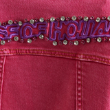 House of Holland Oversized Hot Pink Denim Jacket With Studs