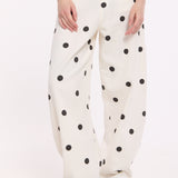 Polka Dot Wide Leg High Waist Trousers