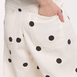 Polka Dot Wide Leg High Waist Trousers