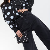 Polka Dot Relaxed Blouse in Black