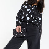Polka Dot Relaxed Blouse in Black
