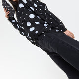 Polka Dot Relaxed Blouse in Black