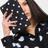 Polka Dot Relaxed Blouse in Black
