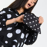 Polka Dot Relaxed Blouse in Black