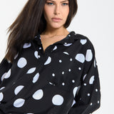 Polka Dot Relaxed Blouse in Black