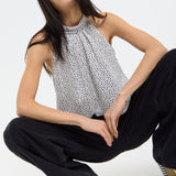 Polka Dot Halter Top in White