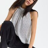 Polka Dot Halter Top in White