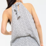 Polka Dot Halter Top in White
