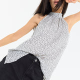 Polka Dot Halter Top in White
