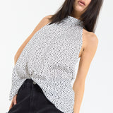 Polka Dot Halter Top in White