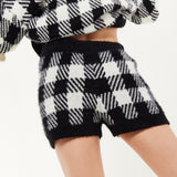 House Of Holland Shorts Black And White Check