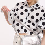 Silver Metallic Crossbody Bag