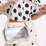 Silver Metallic Crossbody Bag