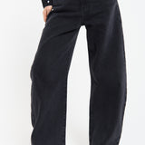 Wide Leg Black Denim Jeans