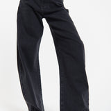 Wide Leg Black Denim Jeans
