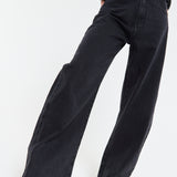 Wide Leg Black Denim Jeans