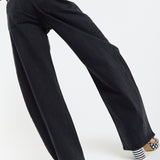 Wide Leg Black Denim Jeans