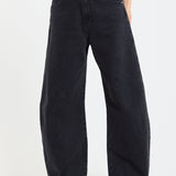Wide Leg Black Denim Jeans