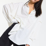 Relaxed Pinstripe Oversized Shirt