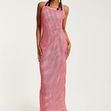 House Of Holland Pink Fishnet Maxi Dress