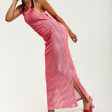 House Of Holland Pink Fishnet Maxi Dress